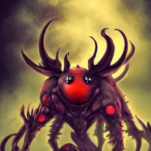 Prompt: ladybug as a monster, fantasy art style, scary atmosphere, nightmare - like dream ( video game style )