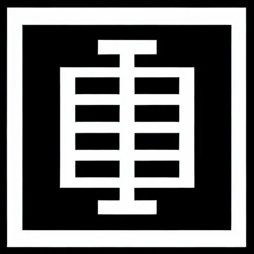 Prompt: minimal geometric logo by karl gerstner, monochrome, centered, symmetrical