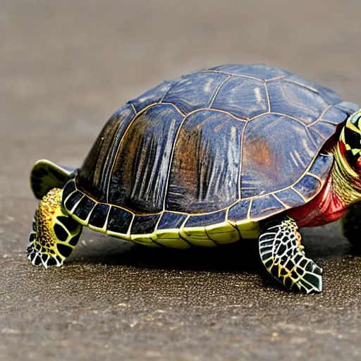 Prompt: red Ear slider turtle as the pope