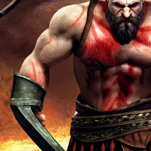 Image similar to Kratos in Norse Mythology