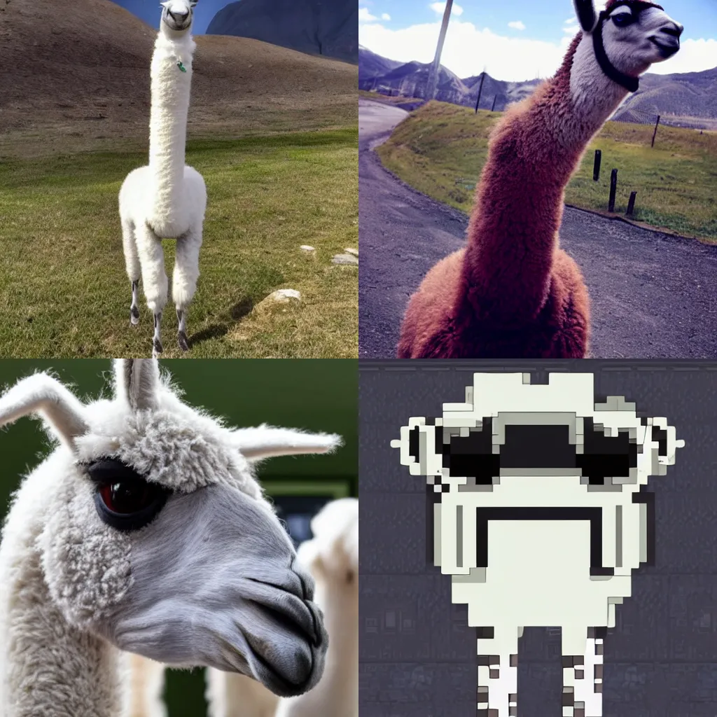 Prompt: a llama in undertale
