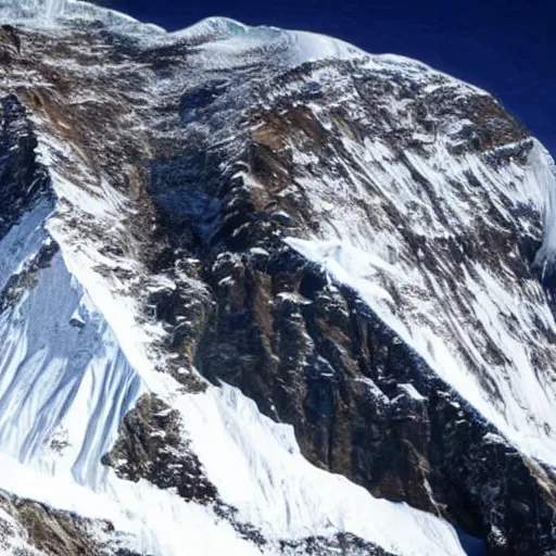 Prompt: A giant moustache on top of mount everest