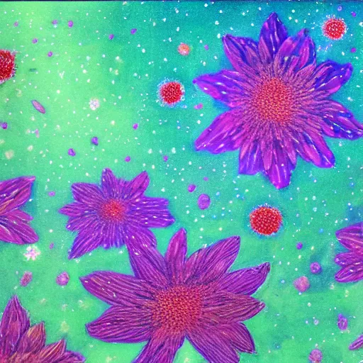 Prompt: astral array of flowers