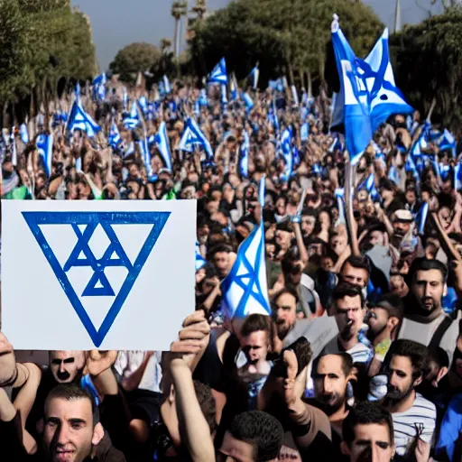 Image similar to a sign with the israeli anthem written on it