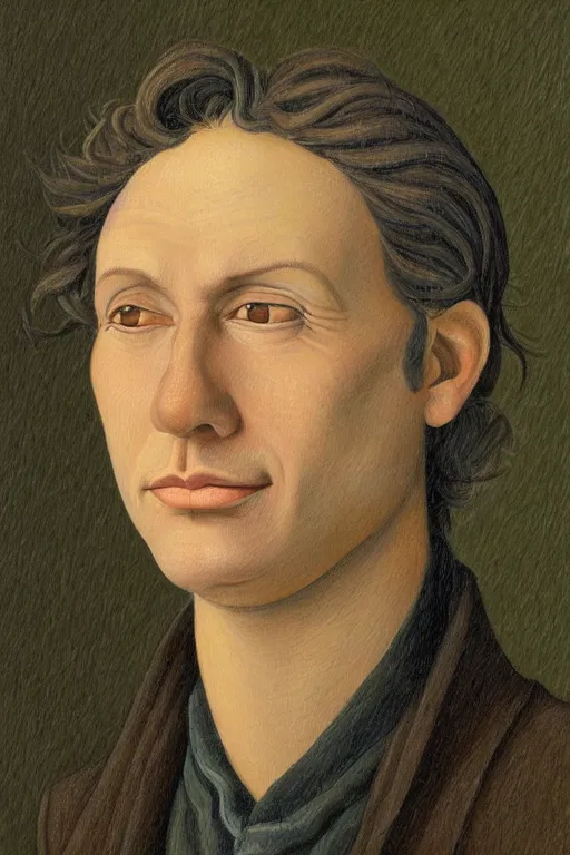 Image similar to ultra realistic jean - baptiste grenouille face portrait in the style of grant wood