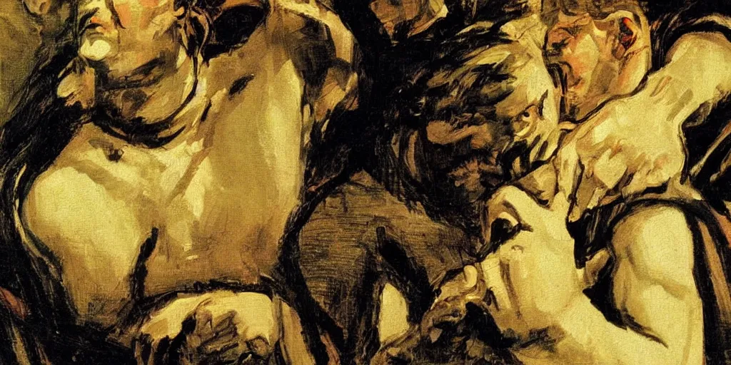 Image similar to lord of the rings close up of the ring style of george bellows