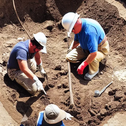 Prompt: “ high resolution photo of archeologists digging up a dragon skull ”