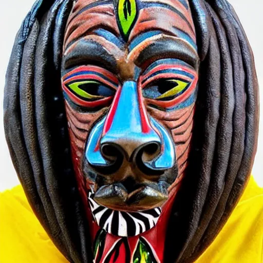 Prompt: African mask resembling snoop dogg, photorealistic