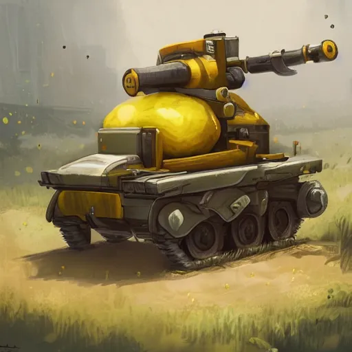 Prompt: lemon tank with cannon, artstation