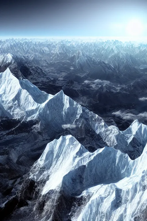 Image similar to The end of all existence in the universe, viewed from mount everest, digital artwork, 4k