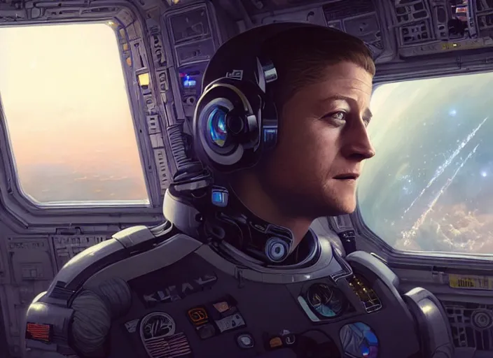 Prompt: highly detailed portrait of ben mckenzie in a space shuttle, in detroit : become human, stephen bliss, unreal engine, fantasy art by greg rutkowski, loish, rhads, ferdinand knab, makoto shinkai and lois van baarle, ilya kuvshinov, rossdraws, tom bagshaw, global illumination, radiant light, detailed and intricate environment