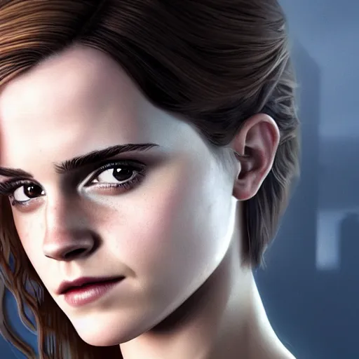 Image similar to a highly detailed matte portrait of emma watson as black widow, spy novel by tom clancy, unreal engine, volumetric lighting, exquisite detail, 8 k, art by greg rutkowski and alphonse mucha