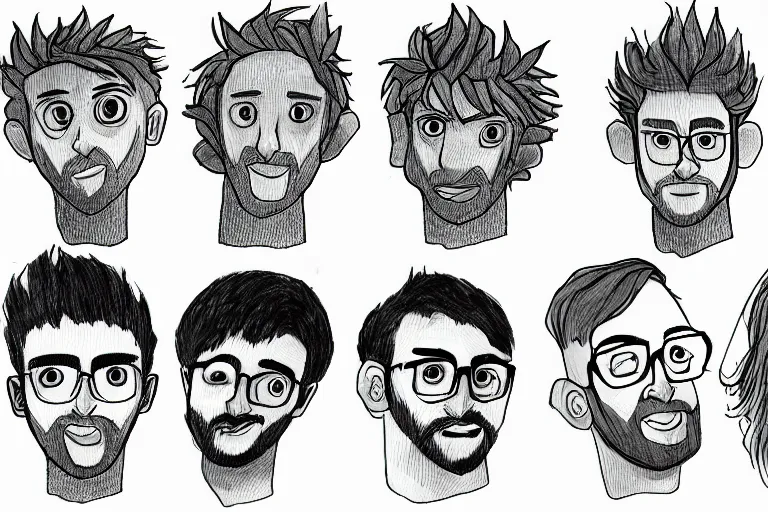 Image similar to Drawn guy, in full growth, in different styles, with different backgrounds