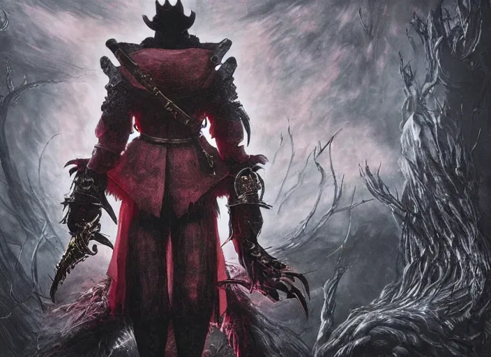 Image similar to misato katsuragi as a boss in bloodborne, dark souls boss, eldritch imagery, evil creature, epic battle, dangerous cinematic, concept art, gothic, highly detailed