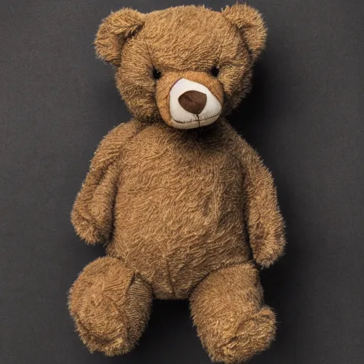 Prompt: a confused teddy bear