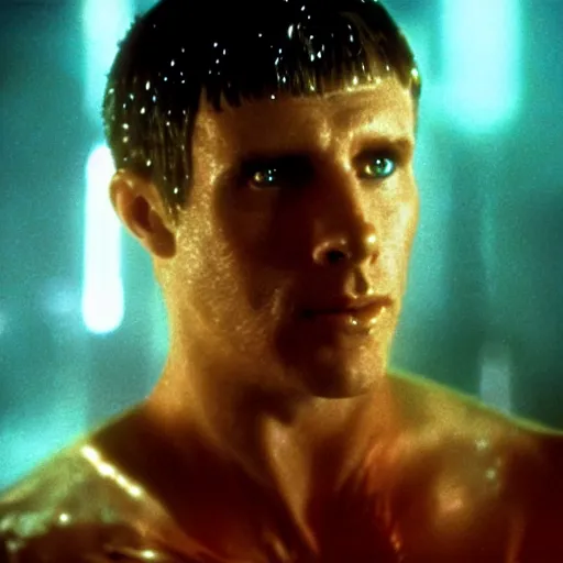 Prompt: a film still from blade runner starring Ariel the little mermaid