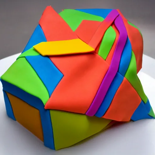 Image similar to minimalist origami cake colorful by amaury guichon