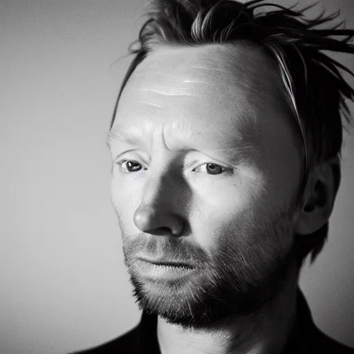 Prompt: Thom Edward Yorke lost, a photo by John E. Berninger, ultrafine detail, chiaroscuro, private press, associated press photo, angelic photograph, masterpiece