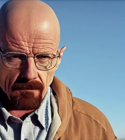 Prompt: walter white beatboxing in the desert, realistic, movie still, close up, dynamic