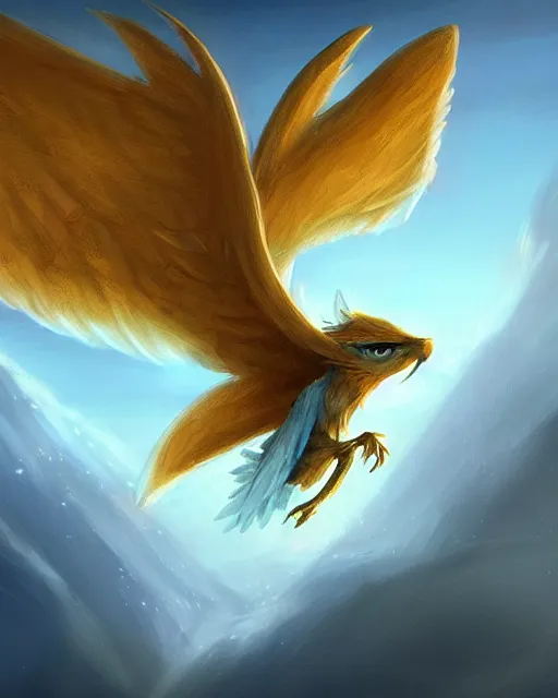 Prompt: a cute magical flying creature with wings, fantasy art drawn by disney concept artists, golden colour, high quality, highly detailed, elegant, sharp focus, concept art, character concepts, digital painting, mystery, adventure