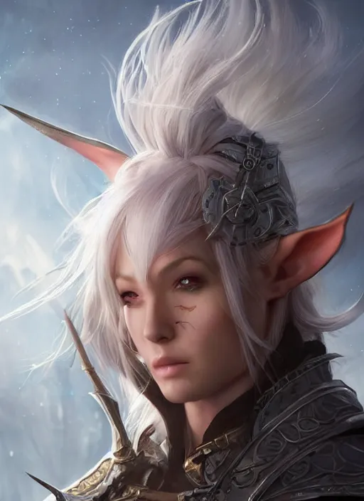 Image similar to kerli koiv as elven ranger. d & d portrait character headshot, sharp, digital matte painting, anime key art by yoshitaka amano, greg rutkowski, wlop, dramatic lighting, trending on artstation