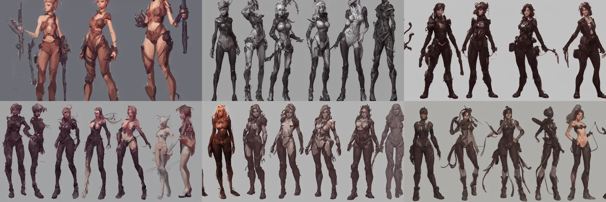 Prompt: full body female character concepts by senior concept artist, trending on artstation