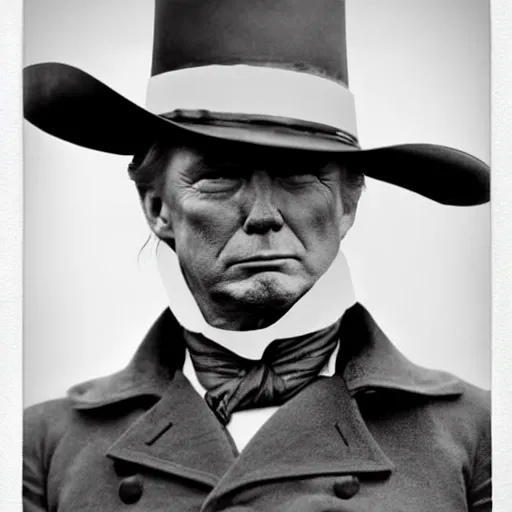 Image similar to an 1 8 0 0 s photo of donald trump playing the role of clint eastwood, squinting at high noon, in the style of a clint eastwood movie, the good, the bad and the ugly, clint eastwood, vibe, donald trump, glory days, mount rushmore, justice, american flag, independence, patriotism, apple pie, black and white, artgerm