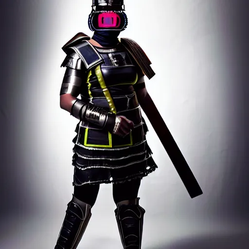 Image similar to full shot photo of a futuristic cyberpunk roman centurion