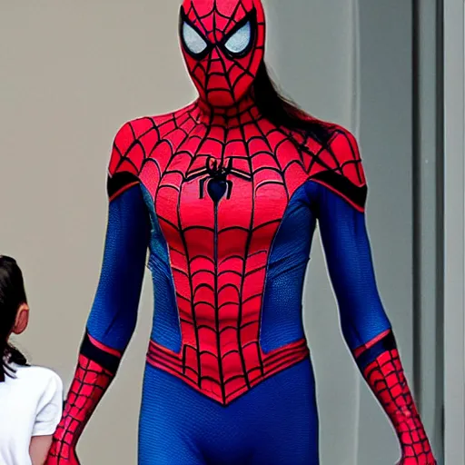 Image similar to spiderman is angelina jolie