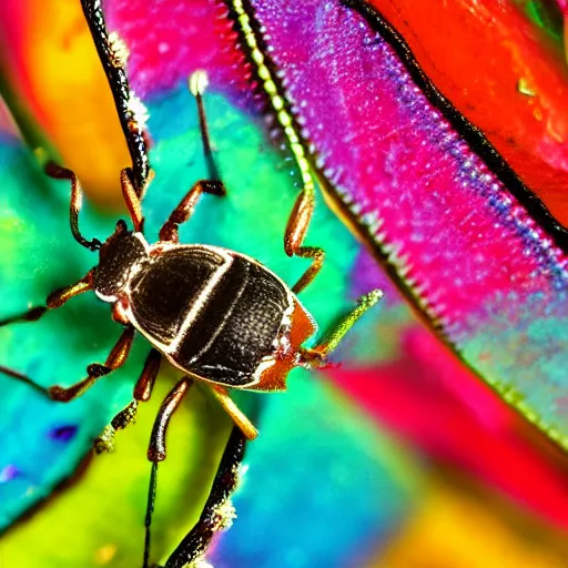 Image similar to macro photography colorful bugs and jewls