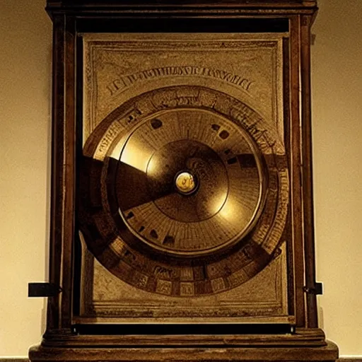 Prompt: the chronovisor by leonardo da vinci. a machine that displays the past