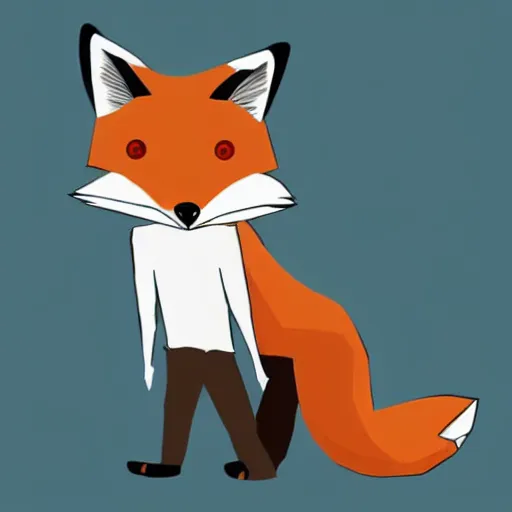 Prompt: A fox wearing a t-shirt and jeans, digital art