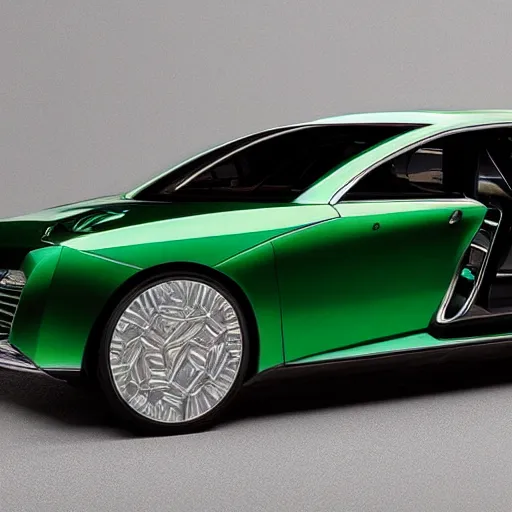 Image similar to a hybrid between an emerald and a car