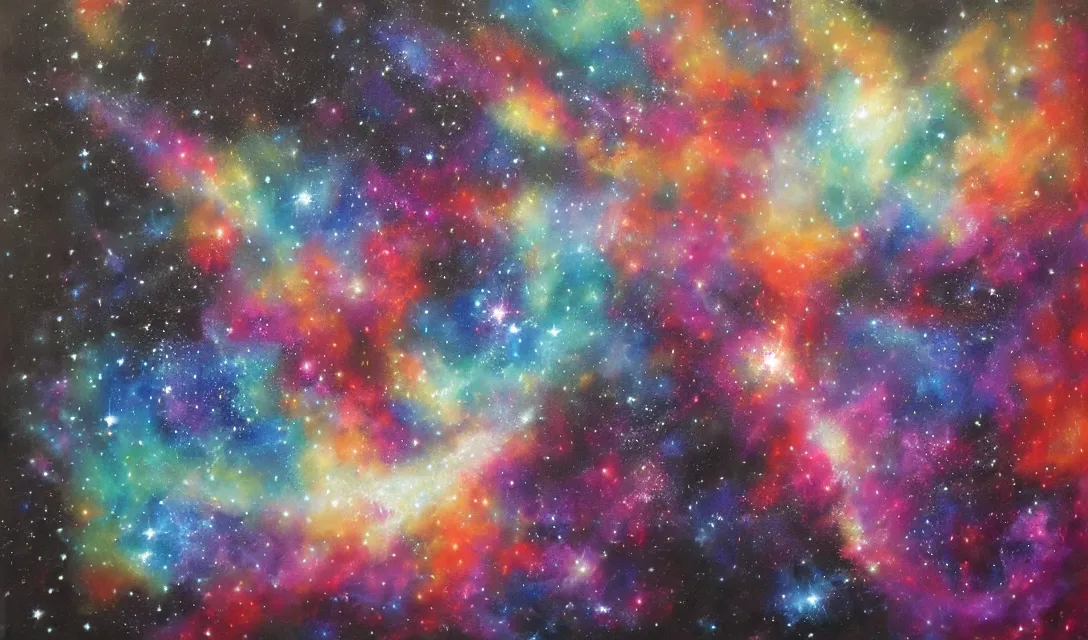 Prompt: galaxies and nebulae, oil painting