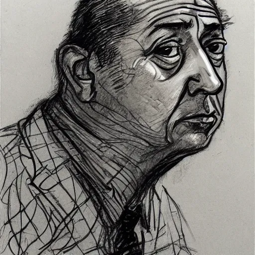 Image similar to a realistic yet scraggly portrait sketch of the side profile of a stern and sophisticated curly howard, trending on artstation, intricate details, in the style of frank auerbach, in the style of sergio aragones, in the style of martin ansin, in the style of david aja, in the style of mattias adolfsson