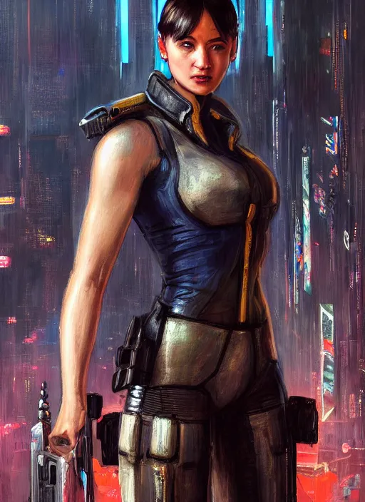 brazilian chun li. cyberpunk police trooper in a | Stable Diffusion ...