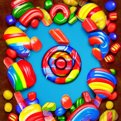 Prompt: motorcycle made out of candy, global illumination, photorealistic, in style of candyland poster