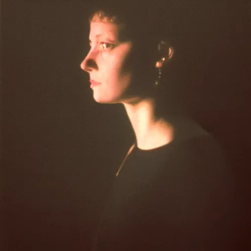 Image similar to depressed girl portrait, chiaroscuro lighting, by David Lynch