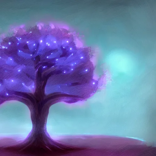 Prompt: lightening tree, concept art, digital art