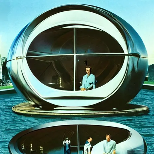 Prompt: futuristic pod dwelling by buckminster fuller and syd mead, biomimicry contemporary architecture, photo journalism, photography, cinematic, national geographic photoshoot