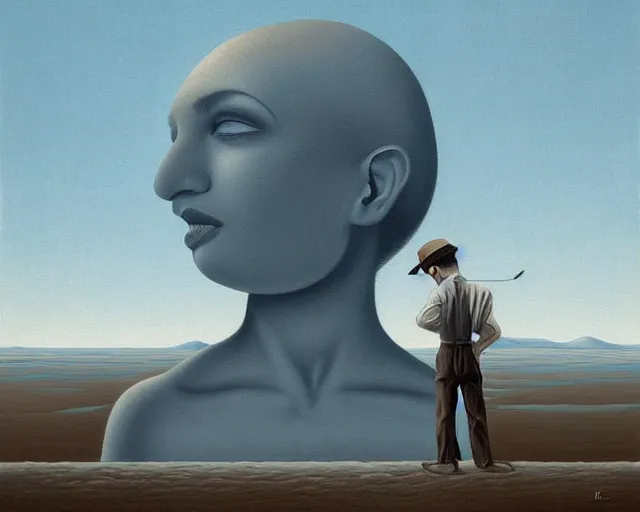 Image similar to lost opportunities - - thr trevakla of man, an ultrafine detailed painting by rafal olbinski, behance contest winner, pop surrealism, detailed painting, very detailed, minimalist, skeuomorphic, airbrush art