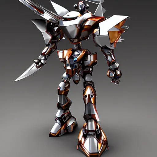 Image similar to perfect warrior mecha, metalic