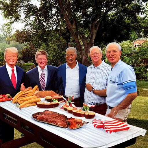 Image similar to usa presidents all having a bbq together