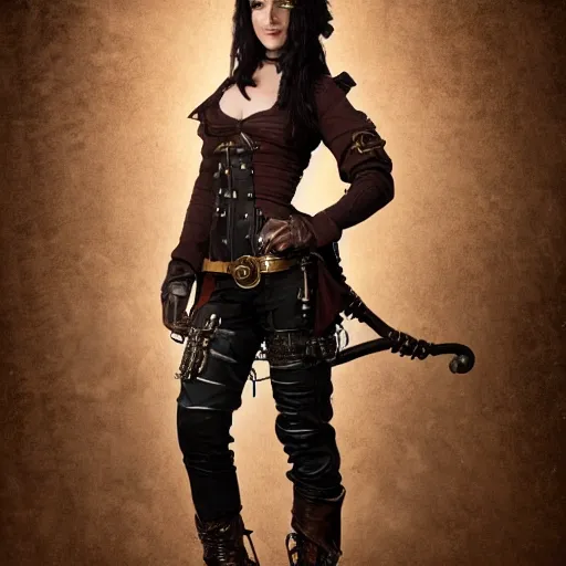 Prompt: full body photo of a steampunk rogue, highly detailed, 4k, HDR, award-winning photo