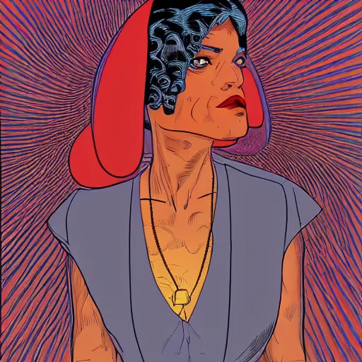 Image similar to rosario dawson retro minimalist portrait by jean giraud, moebius starwatcher comic, 8 k