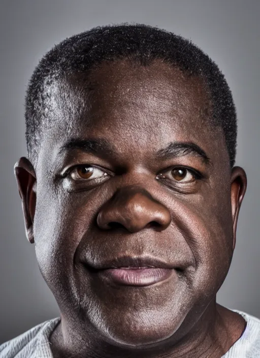 Image similar to DSLR photo portrait still of 55 year old age 55 Gary Coleman at age 54!!!, 85mm f1.8