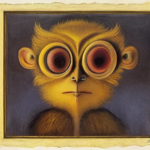 Image similar to tarsier by remedios varo
