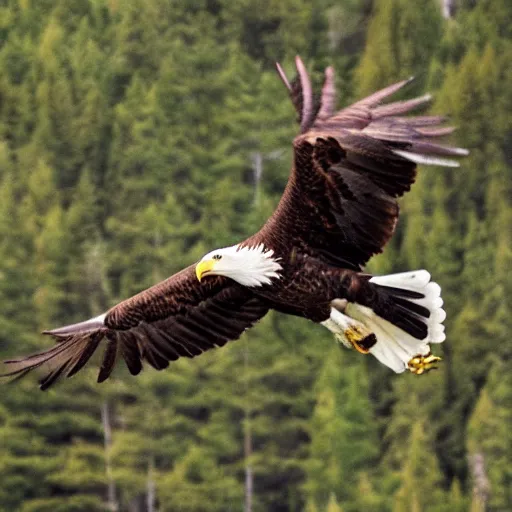 Image similar to eagle flying over a forest