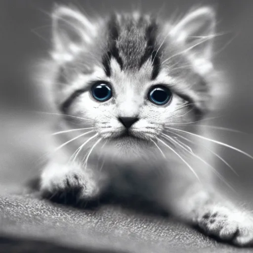Prompt: electron microscope image of an adorable kitten