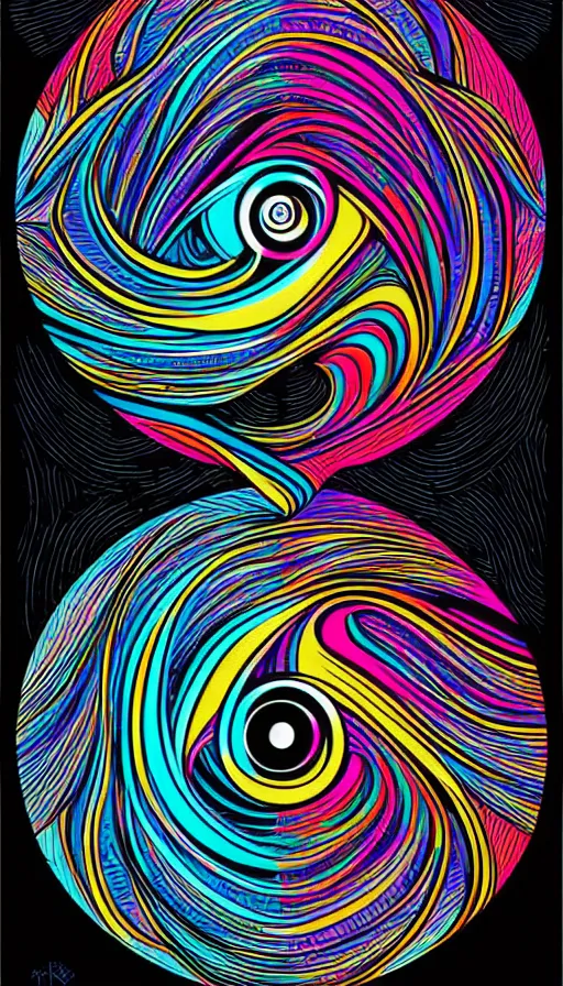 Image similar to Abstract representation of ying Yang concept, by Dan mumford,